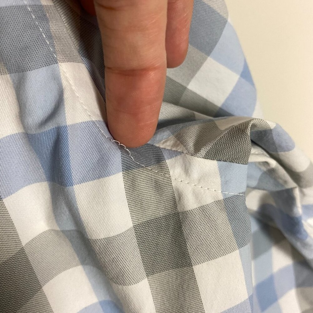 Fish Hippie Check Plaid Button Down Shirt Mens‎ Large Long Sleeve Blue Grey - Picture 7 of 8